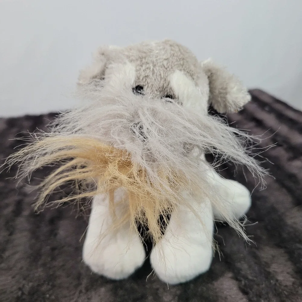 Ganz Webkinz Schnauzer Plush Grey White Tan Stuffed Animal Dog 7in